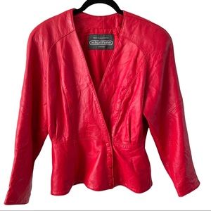 Vintage Boutique Of Leathers Red Jacket Womens Medium